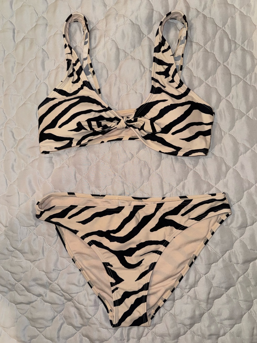 Cabana Del Sol Bikini - Cream with Black Zebra